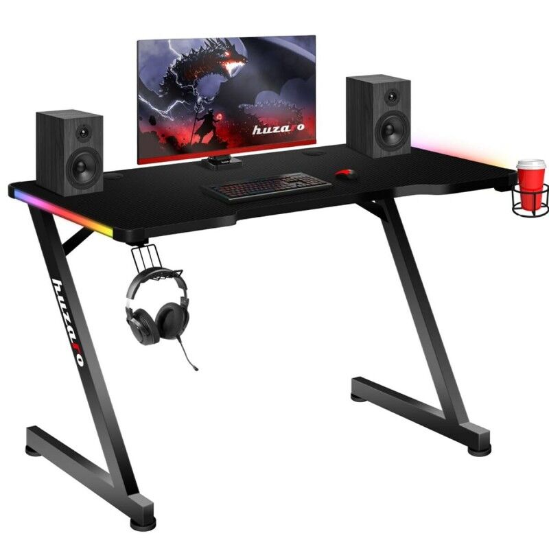 Huzaro|Secretária Huzaro HZ-Hero 2.5 RGB Preto Alumínio Aço 120 x 60 cm Huzaro|Secretária Huzaro HZ-Hero 2.5 RGB Preto Alumínio Aço 120 x 60 cm