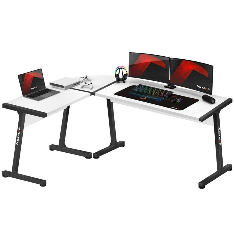 Huzaro|Secretária Huzaro HZ-Hero 6.0 Branco Aço Fibra de carbono 178 x 4 x 112 cm