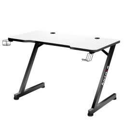 Huzaro|Secretária Huzaro Hero 2.5 Branco Preto Alumínio 120 x 60 cm