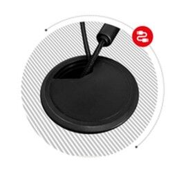 Huzaro|Secretária Huzaro Hero 2.5 Branco Preto Alumínio 120 x 60 cm