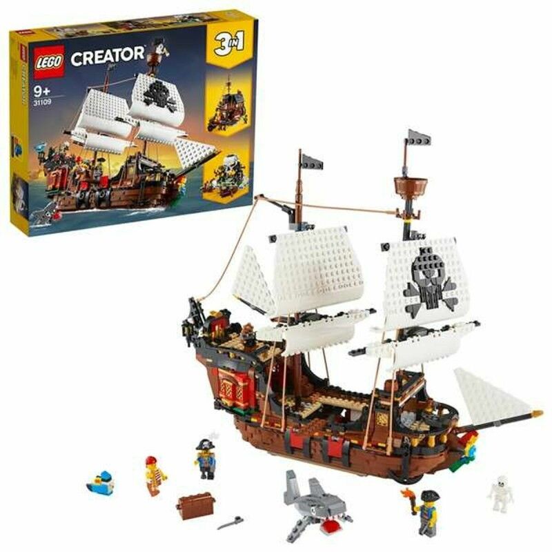 Lego|Jogo de Construção Lego 31109 Barco Pirata Branco Multicolor Bronze 3 em 1 1260 Peças Lego|Jogo de Construção Lego 31109 Barco Pirata Branco Multicolor Bronze 3 em 1 1260 Peças