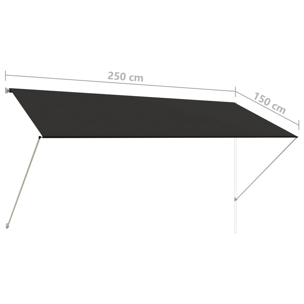 vidaXL Toldo retrátil 250x150 cm antracite