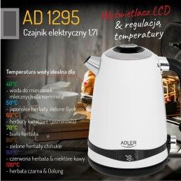 Adler|Chaleira Adler Branco Aço inoxidável 2200 W 1,7 L