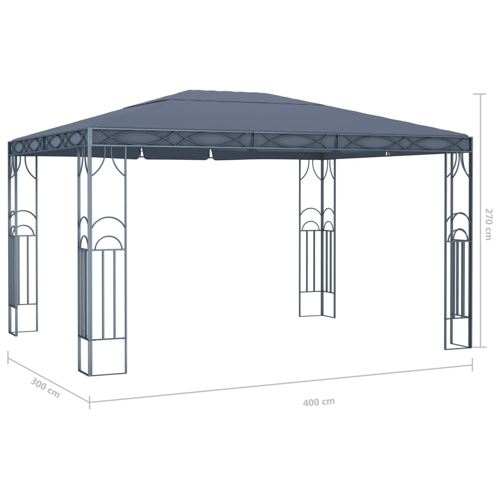 vidaXL Gazebo 400x300 cm antracite