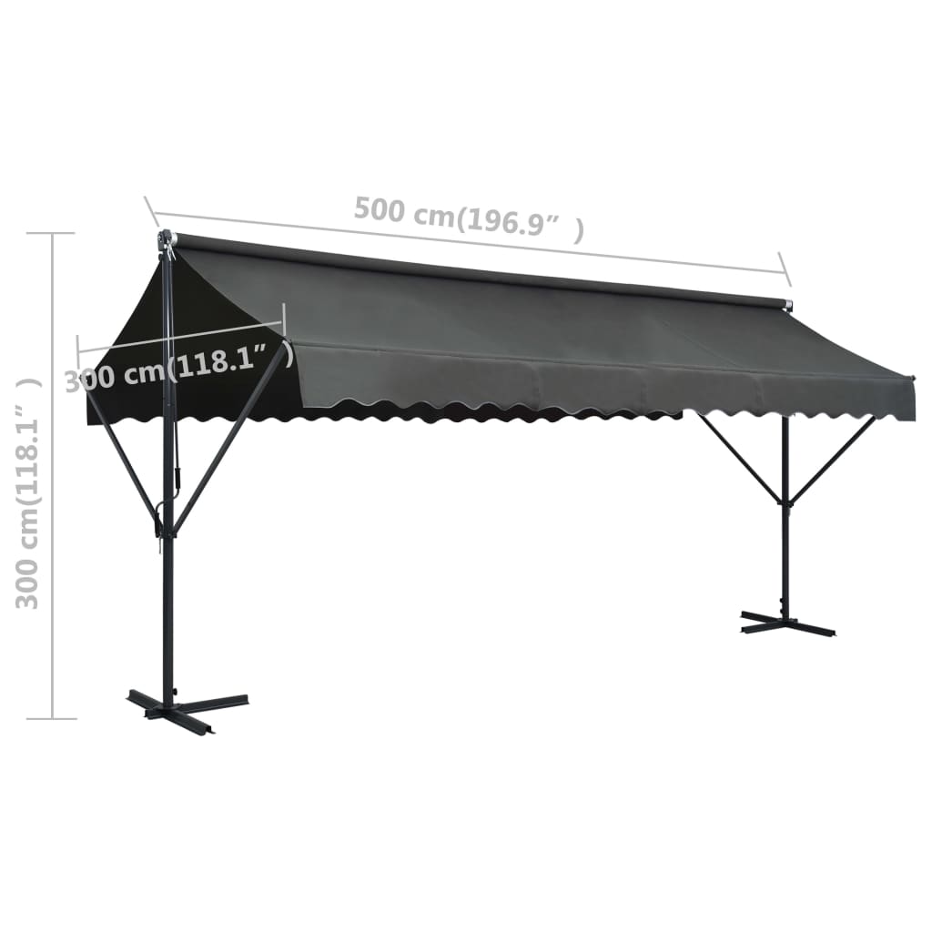 vidaXL Toldo de pé 500x300 cm antracite