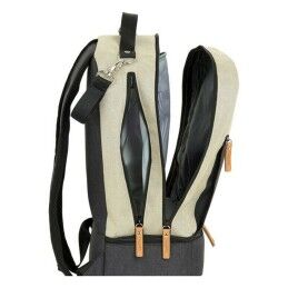 Safta|Saco de Desporto com Porta-sapatos Safta M883 Bege Cinzento escuro 15 L