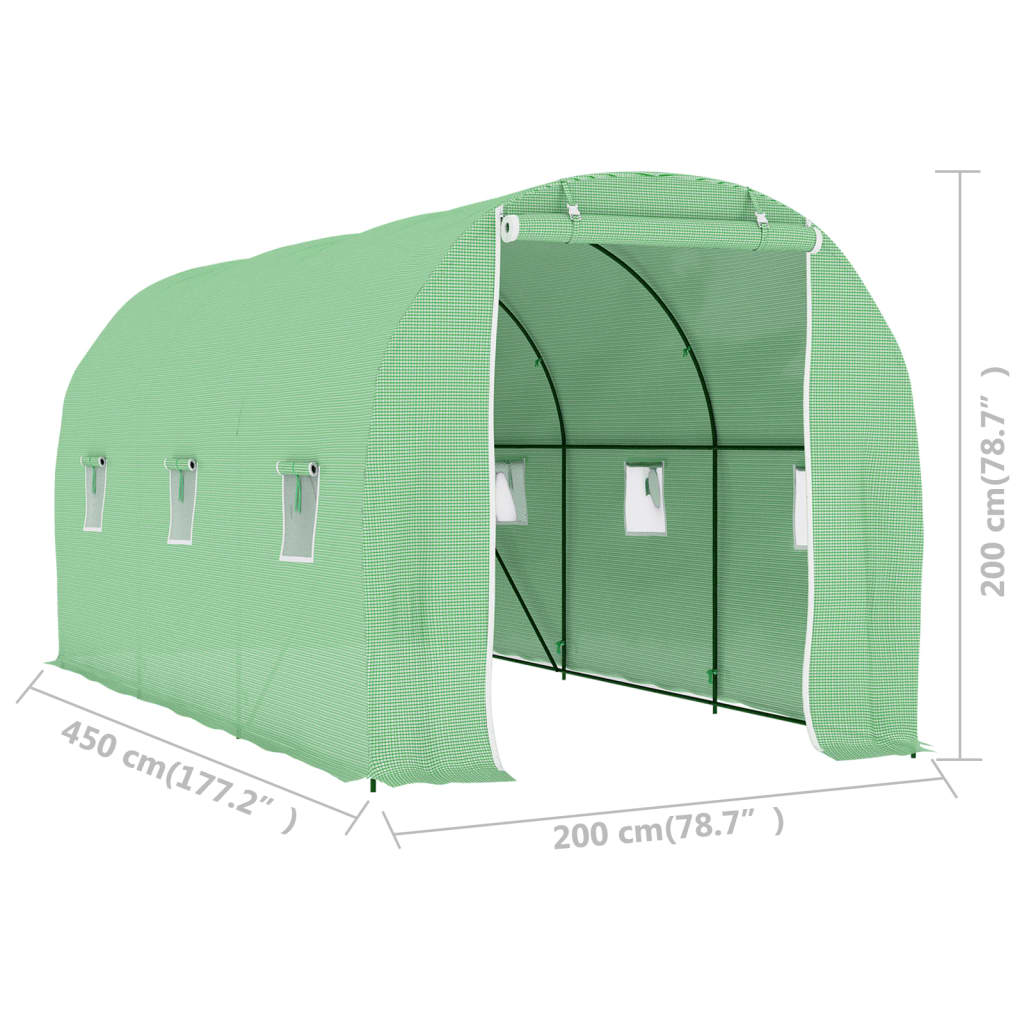 vidaXL Estufa 9 m² 4,5x2x2 m