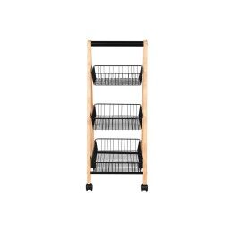 Home ESPRIT|Fruteira Home ESPRIT Preto Natural Aço Pinheiro 48 x 32 x 79 cm