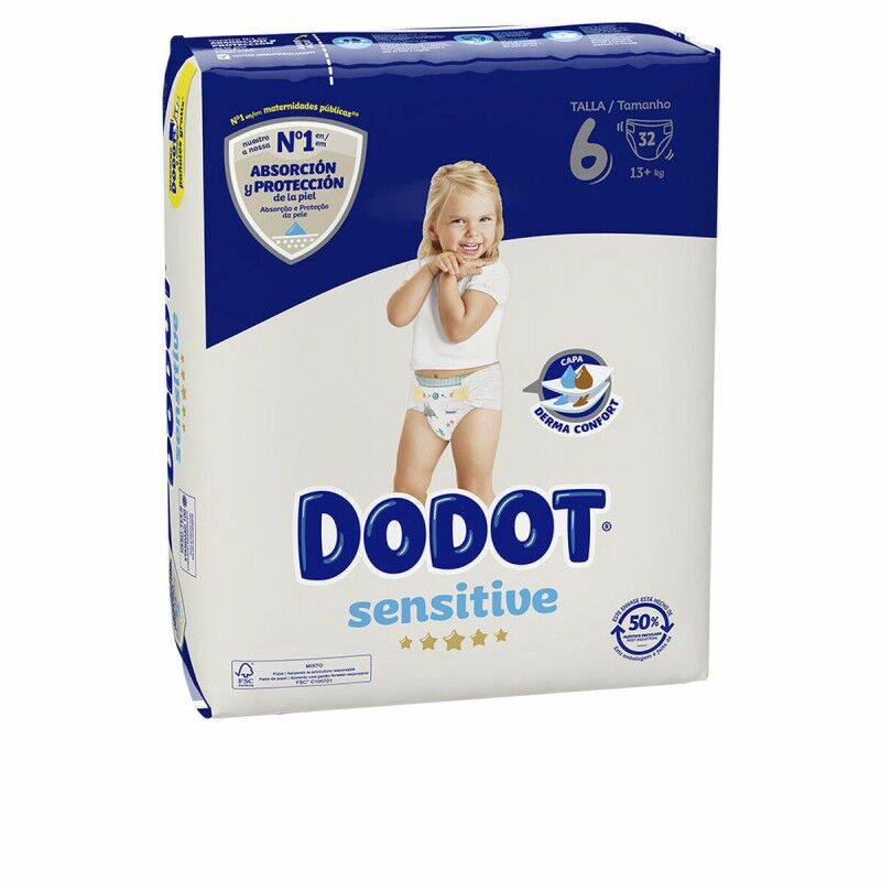 Dodot|Fraldas descartáveis Dodot Sensitive 6 +13 kg (32 Unidades) Dodot|Fraldas descartáveis Dodot Sensitive 6 +13 kg (32 Unidades)