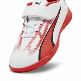 Chuteiras de Futebol de Salão Infantis Puma Ultra Play It V Vermelho Branco Unissexo