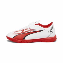 Chuteiras de Futebol de Salão Infantis Puma Ultra Play It V Vermelho Branco Unissexo