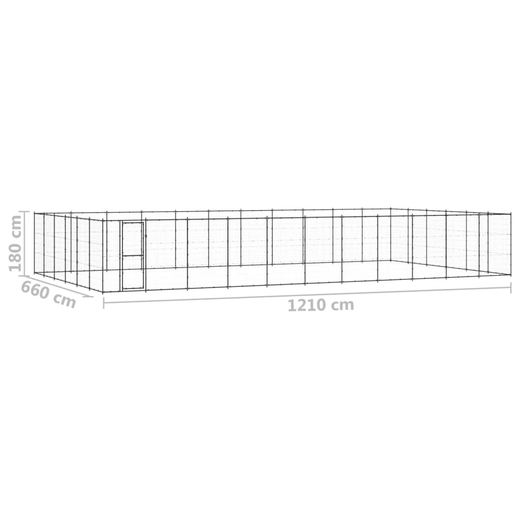 vidaXL Canil de exterior 79,86 m² aço