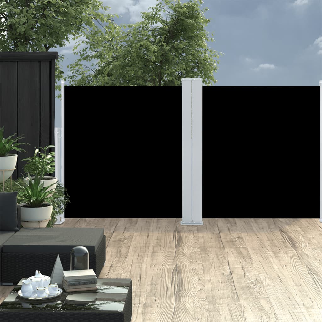 vidaXL Toldo lateral retrátil 117x600 cm preto