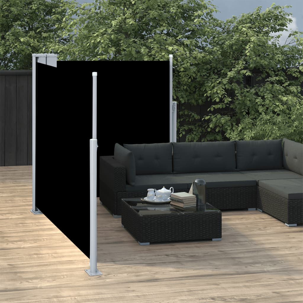 vidaXL Toldo lateral retrátil 117x600 cm preto