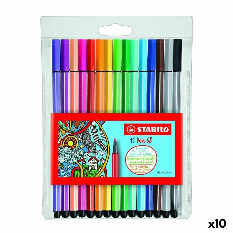 Stabilo|Conjunto de Canetas de Feltro Stabilo Pen 68 Multicolor (10 Unidades) Stabilo|Conjunto de Canetas de Feltro Stabilo Pen 68 Multicolor (10 Unidades)