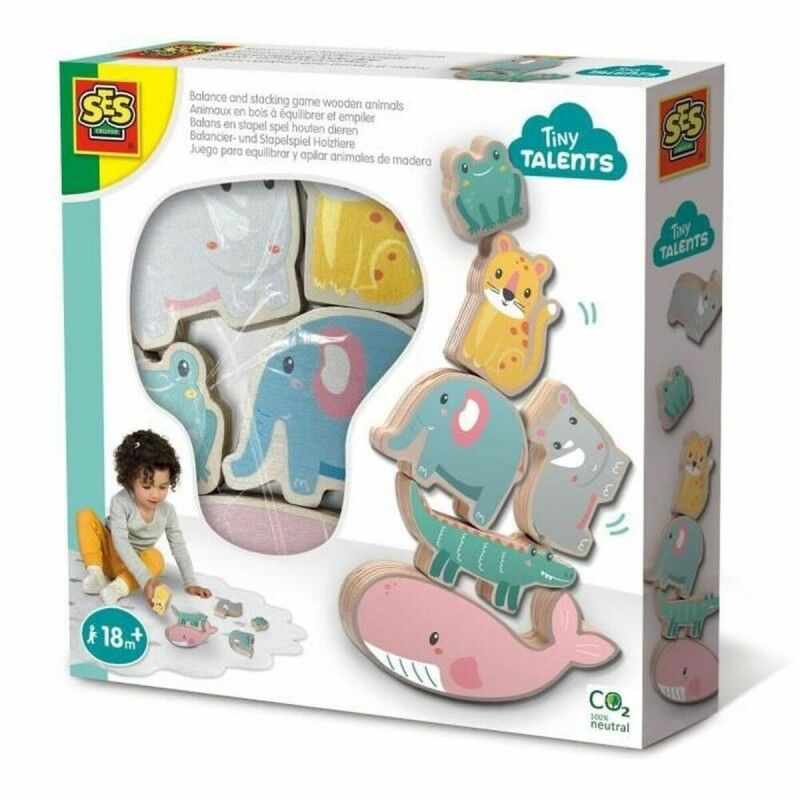 SES Creative|Playset SES Creative Wooden animals to balance and stack
