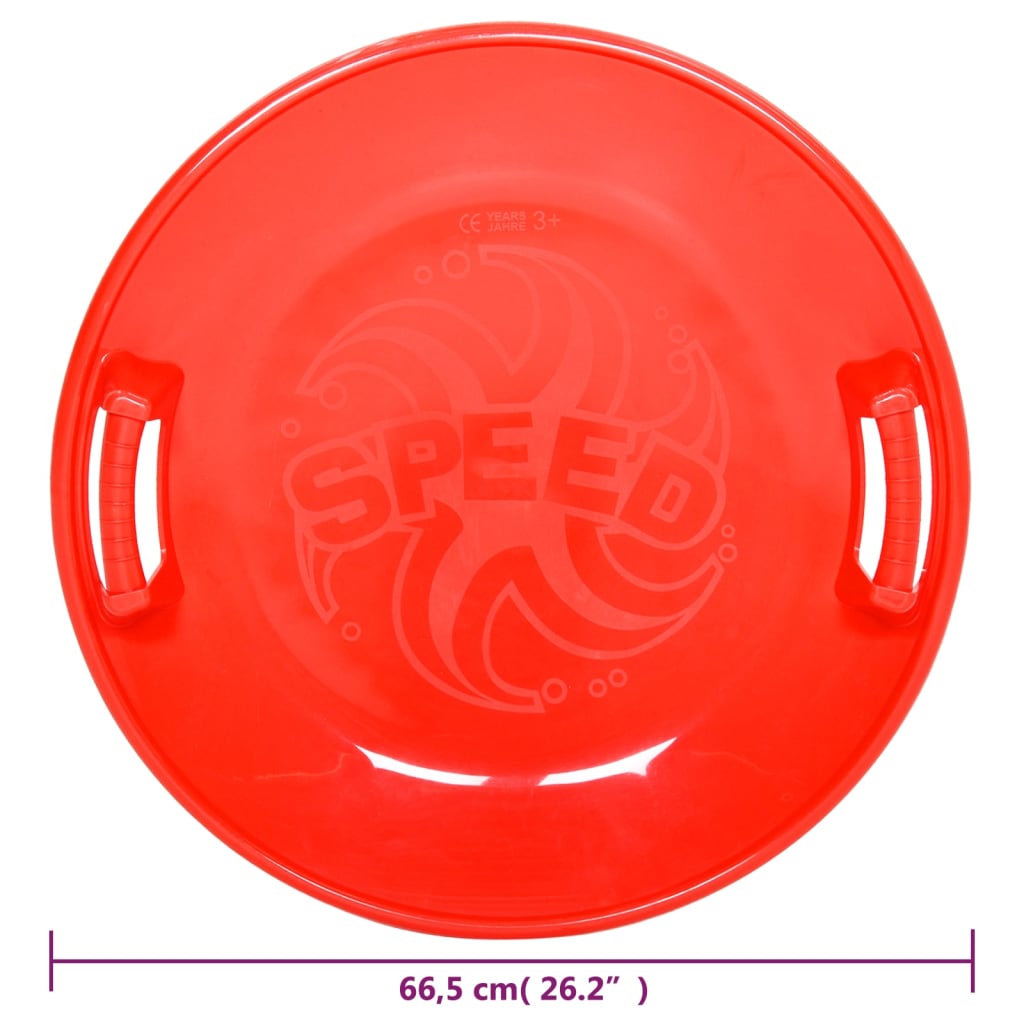 vidaXL Trenó redondo 66,5 cm PP vermelho