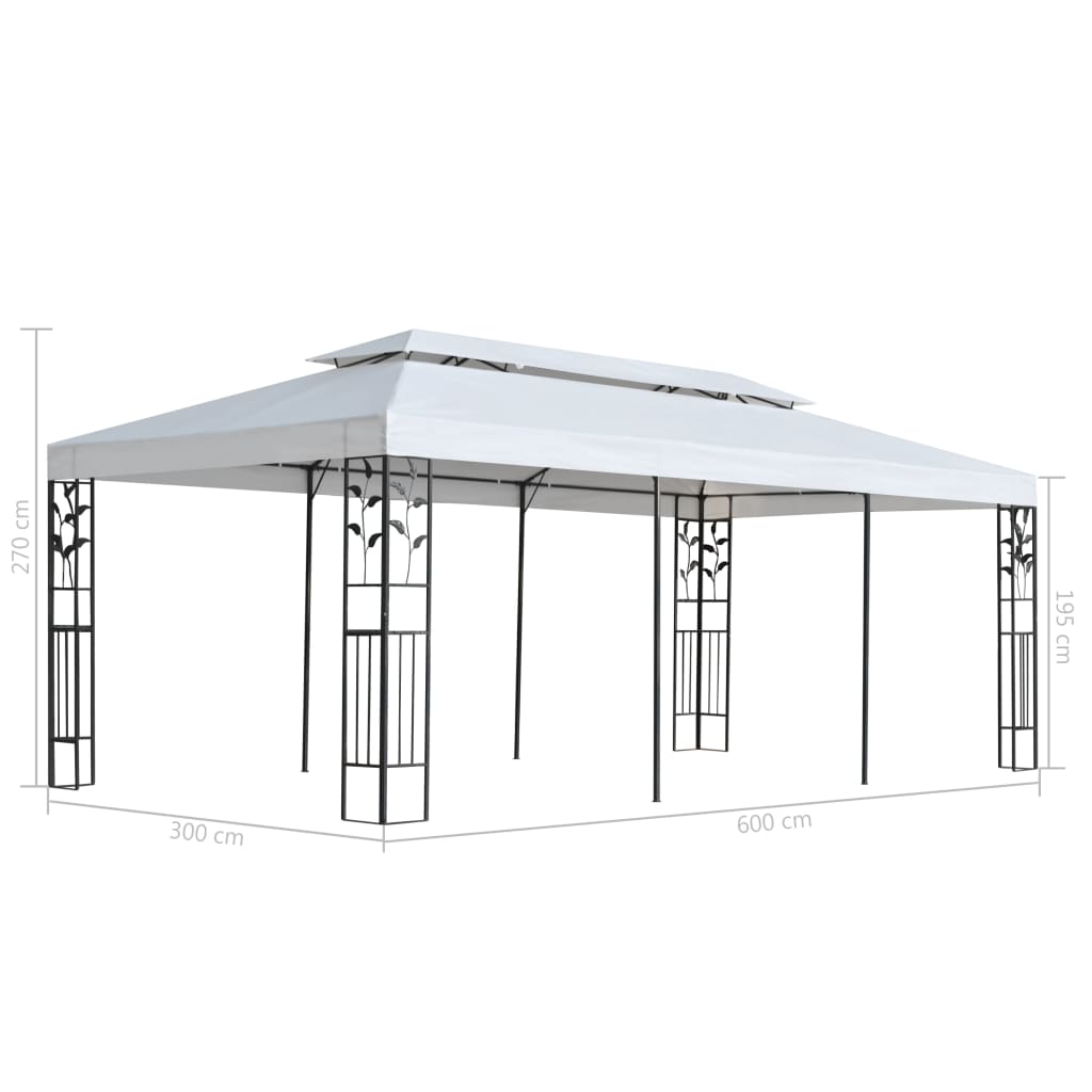 vidaXL Gazebo 3x6 m branco