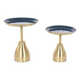 DKD Home Decor|Mesa de apoio DKD Home Decor Pele Ferro Lacado (40 x 40 x 56 cm)