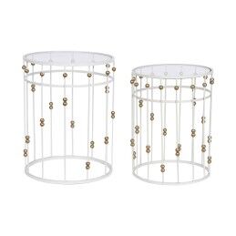 DKD Home Decor|Mesa de apoio DKD Home Decor 81 x 81 x 81,5 cm Metal Branco