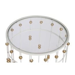Home ESPRIT|Conjunto de 2 mesas Home ESPRIT Branco Dourado 42 x 42 x 55 cm