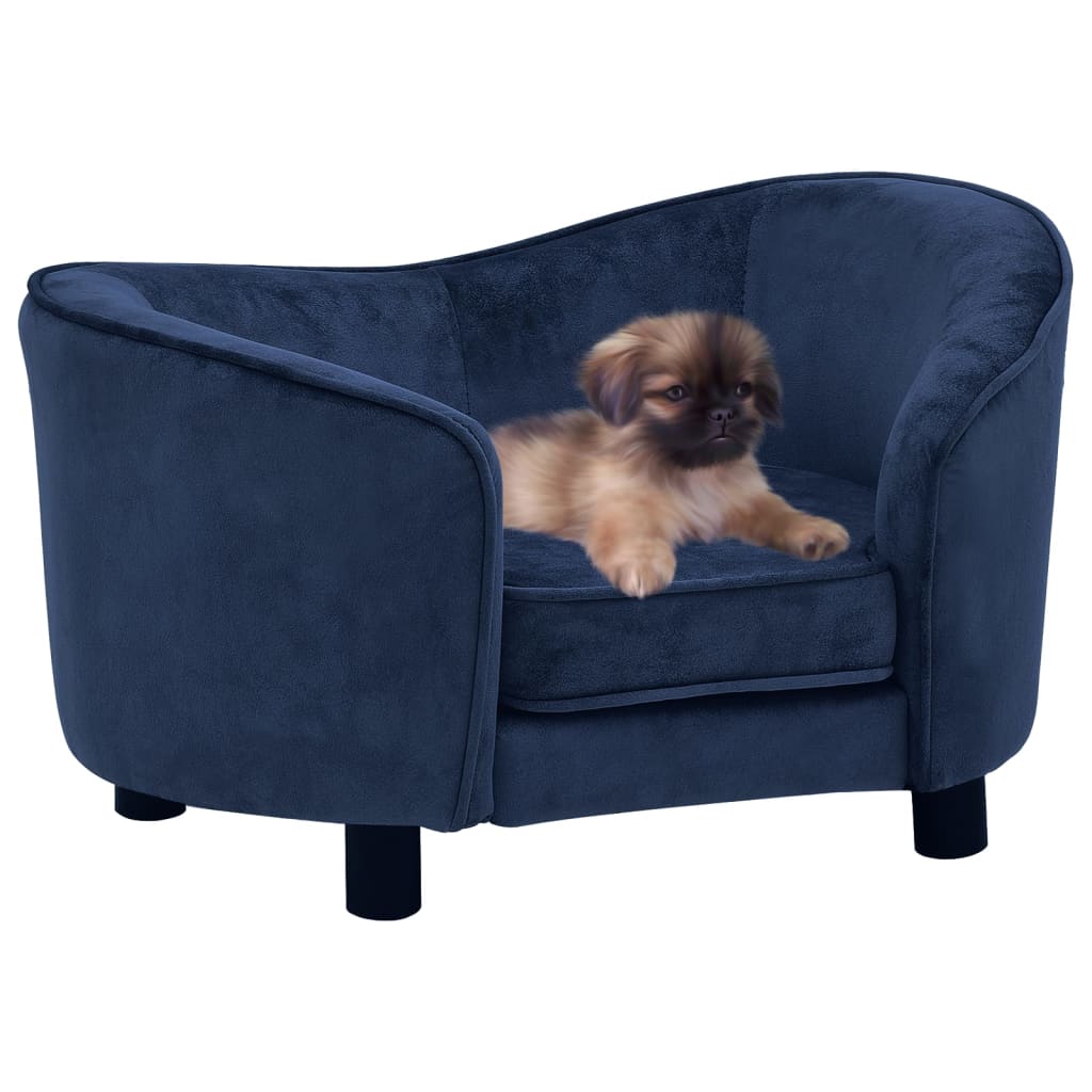 vidaXL Sofá para cães 69x49x40 cm pelúcia azul