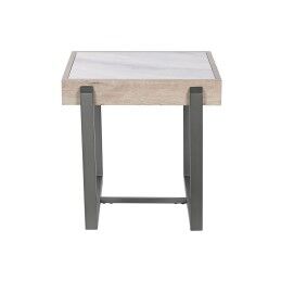 Home ESPRIT|Mesa de apoio Home ESPRIT Branco Cinzento Natural Metal 50 x 50 x 50 cm