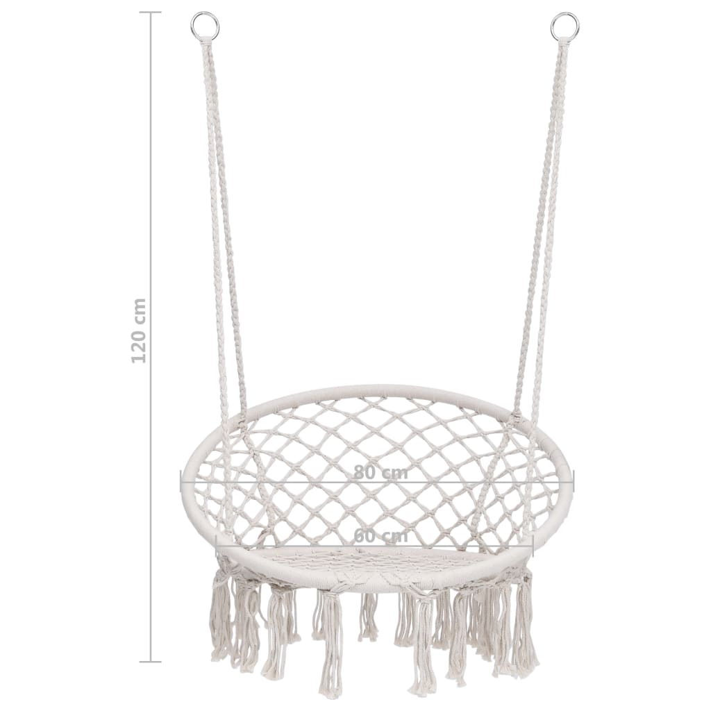 vidaXL Cadeira de baloiço em rede 80 cm bege