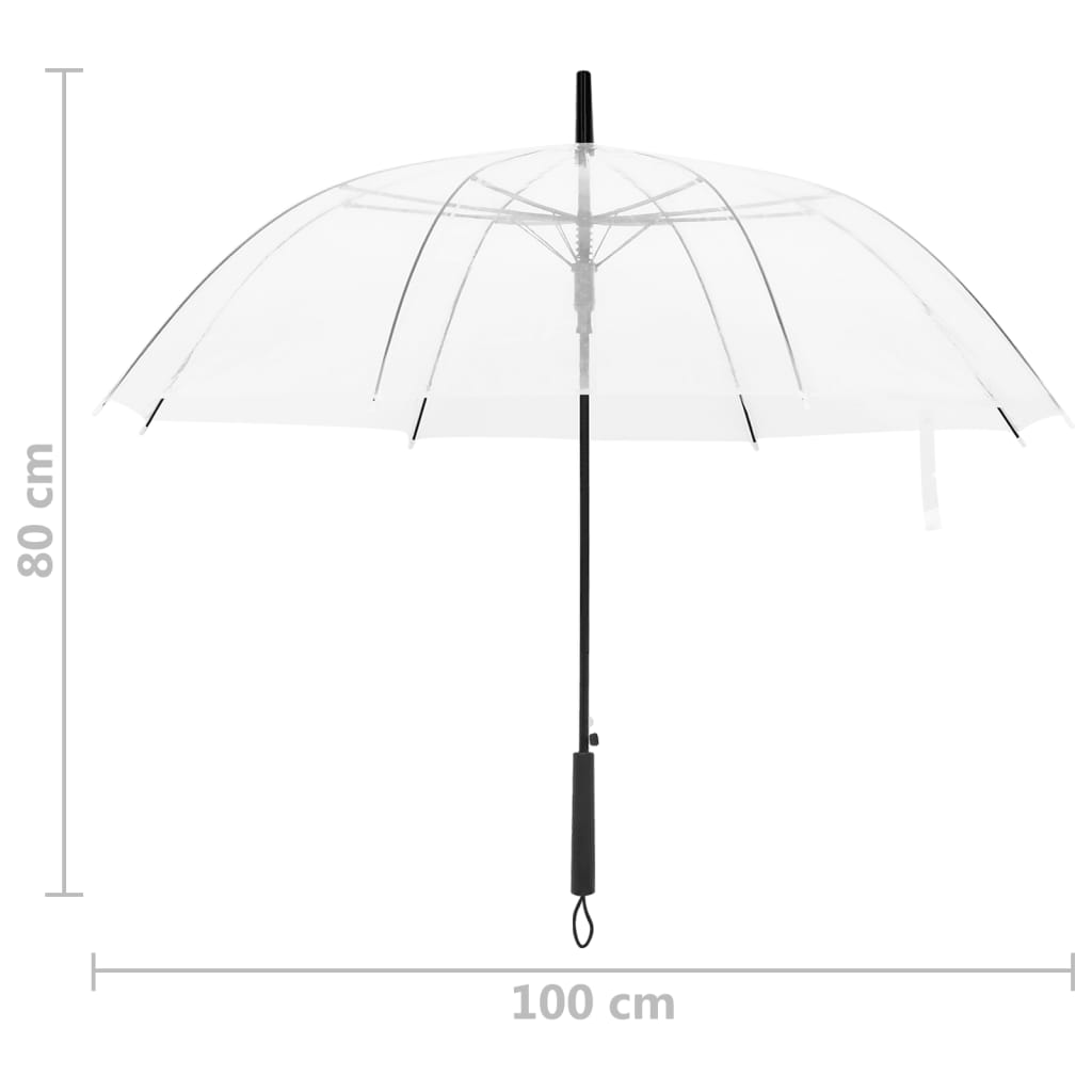 vidaXL Guarda-chuva transparente 100 cm