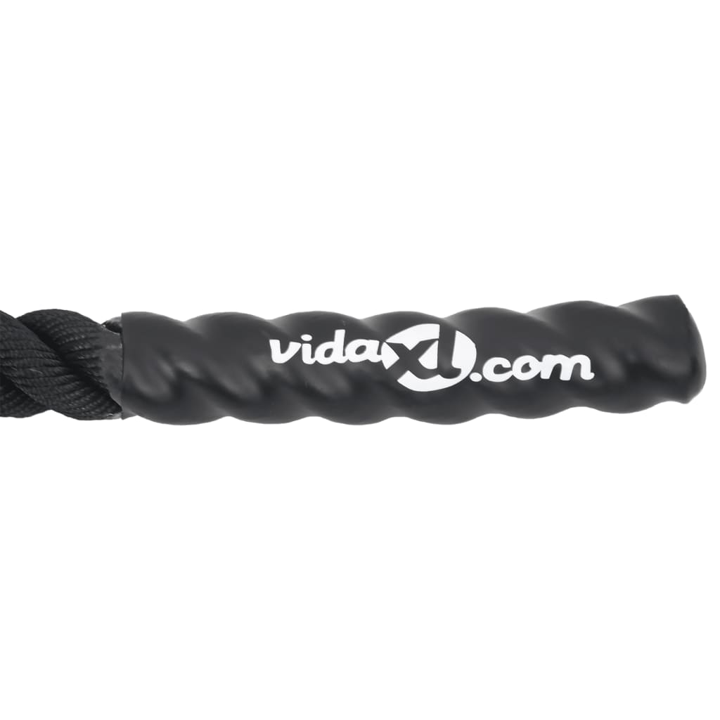 vidaXL Corda de batalha 9 m 6,8 kg poliéster preto