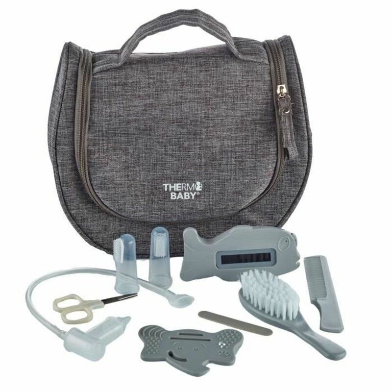 ThermoBaby|Conjunto de higiene ThermoBaby 9 Peças Cinzento ThermoBaby|Conjunto de higiene ThermoBaby 9 Peças Cinzento