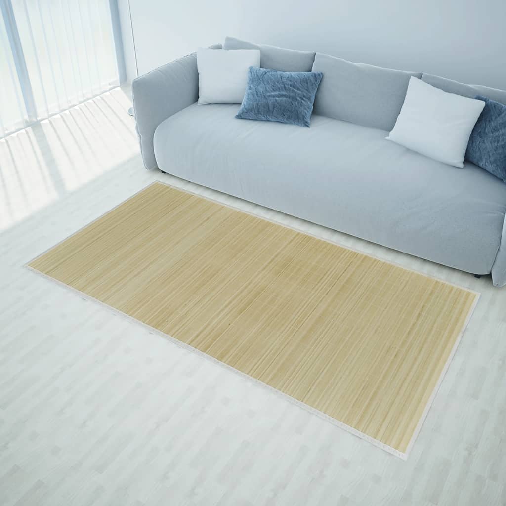 Tapete retangular bambu 80 x 200 cm natural