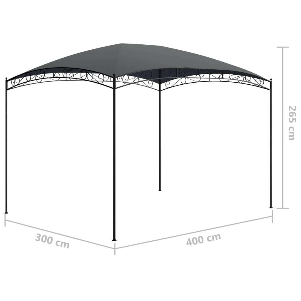 vidaXL Gazebo 3x4x2,65 m 180 g/m² antracite