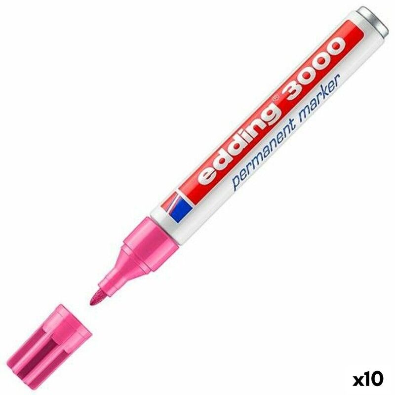 Edding|Rotulador permanente Edding 3000 Cor de Rosa (10 Unidades) Edding|Rotulador permanente Edding 3000 Cor de Rosa (10 Unidades)