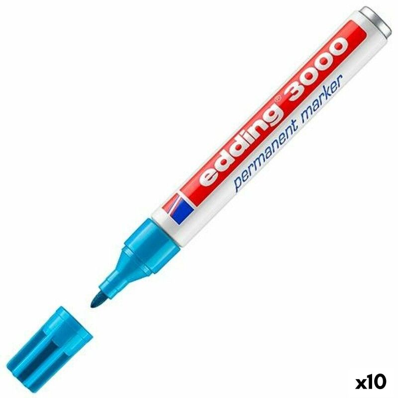 Edding|Rotulador permanente Edding 3000 Azul Claro (10 Unidades) Edding|Rotulador permanente Edding 3000 Azul Claro (10 Unidades)