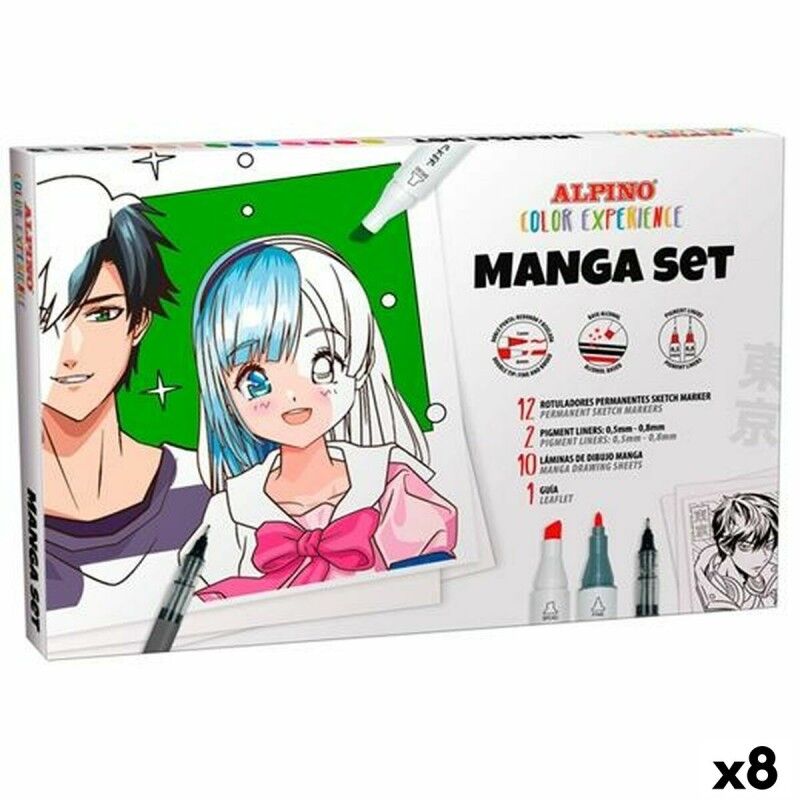 Alpino|Conjunto de Canetas de Feltro Alpino Manga Color Experience (8 Unidades) Alpino|Conjunto de Canetas de Feltro Alpino Manga Color Experience (8 Unidades)