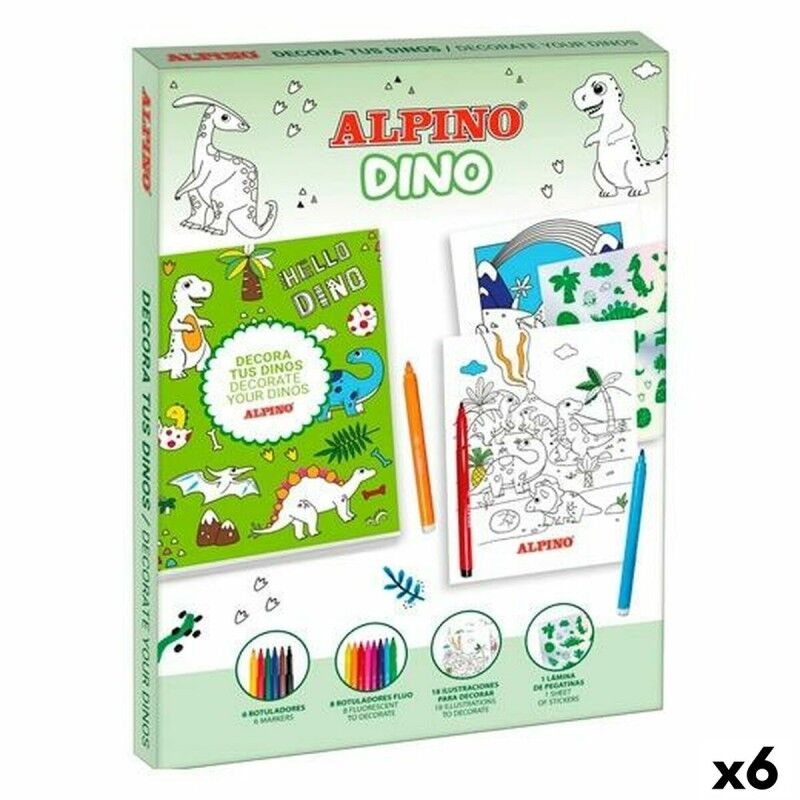 Alpino|Desenhos para pintar Alpino Dino Multicolor (6 Unidades) Alpino|Desenhos para pintar Alpino Dino Multicolor (6 Unidades)