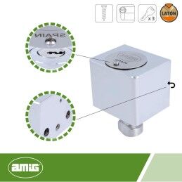 AMIG|Fechadura AMIG A24542-670 Latão Cromado 6 x 5 cm Persiana Superior