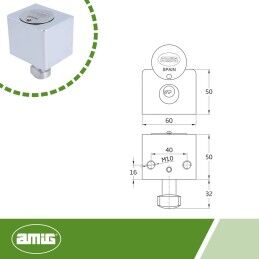 AMIG|Fechadura AMIG A24542-670 Latão Cromado 6 x 5 cm Persiana Superior