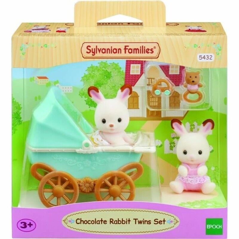 Sylvanian Families|Playset Sylvanian Families Chocolate Bunny Twins and Double Stroller