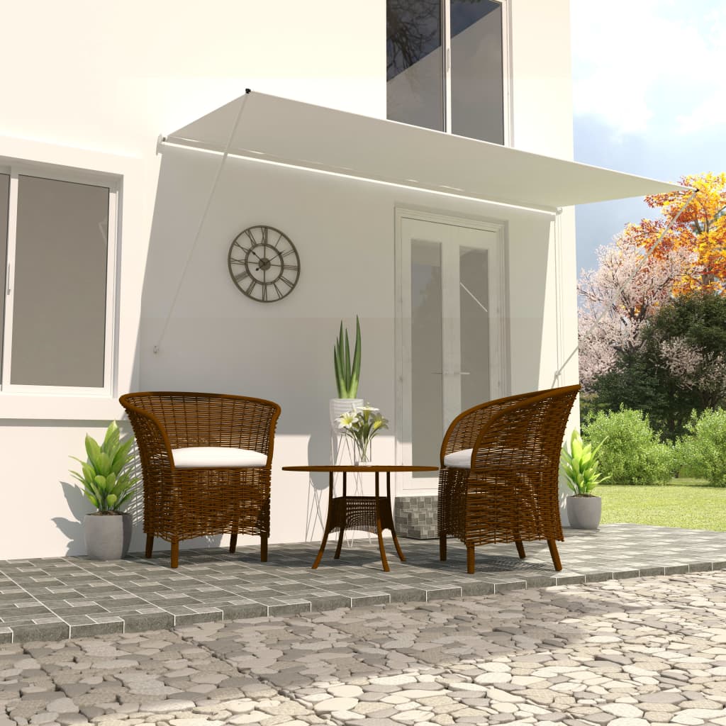 vidaXL Toldo retrátil 400x150 cm creme