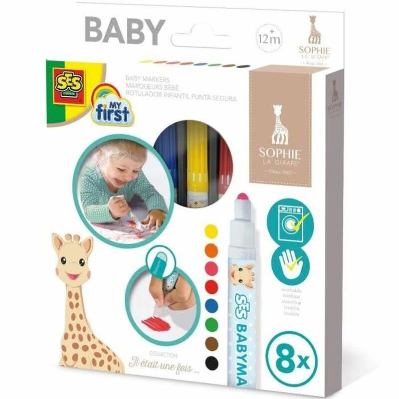 SES Creative|Conjunto de Canetas de Feltro babies SES Creative SOPHIE LA GIRAFE Multicolor SES Creative|Conjunto de Canetas de Feltro babies SES Creative SOPHIE LA GIRAFE Multicolor