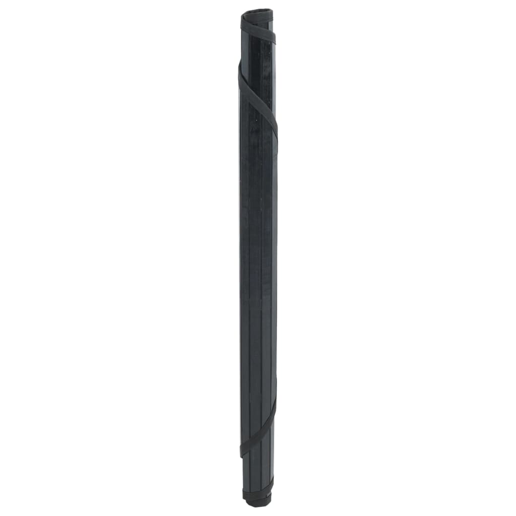 vidaXL Tapete redondo 80 cm bambu preto