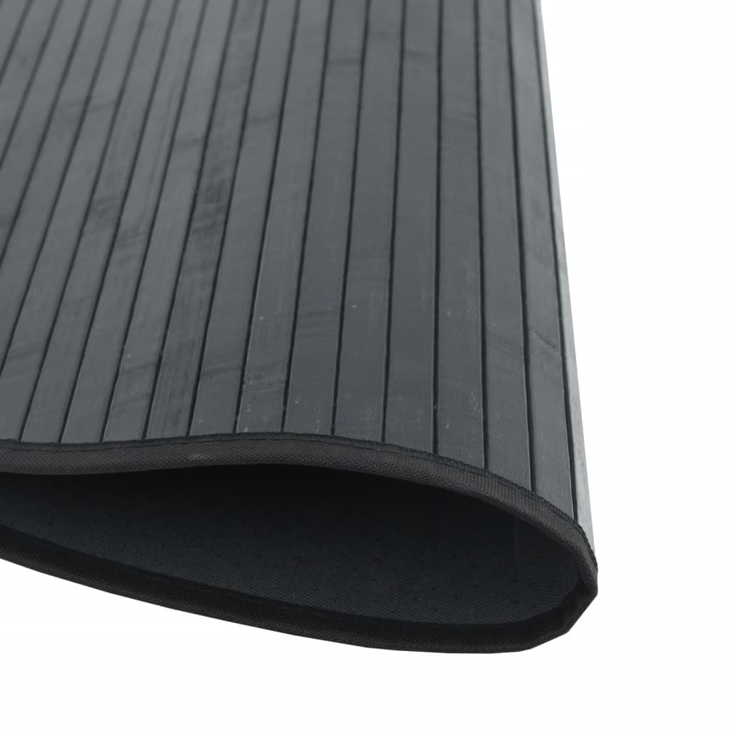 vidaXL Tapete redondo 80 cm bambu preto