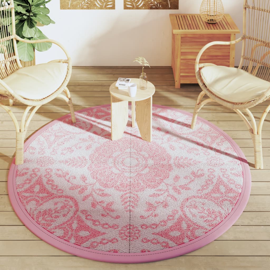 vidaXL Tapete de exterior Ø160 cm PP rosa