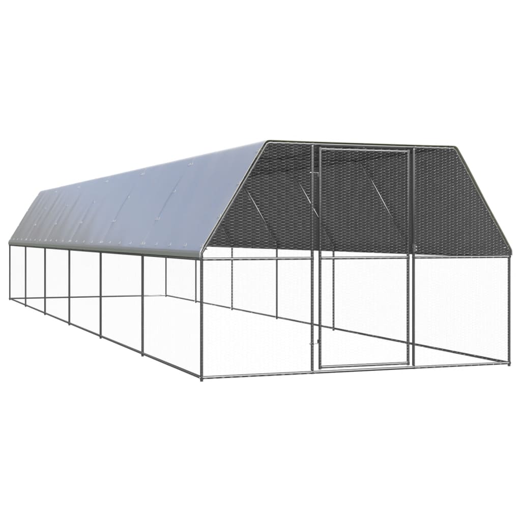 vidaXL Galinheiro 3x12x2 m aço galvanizado