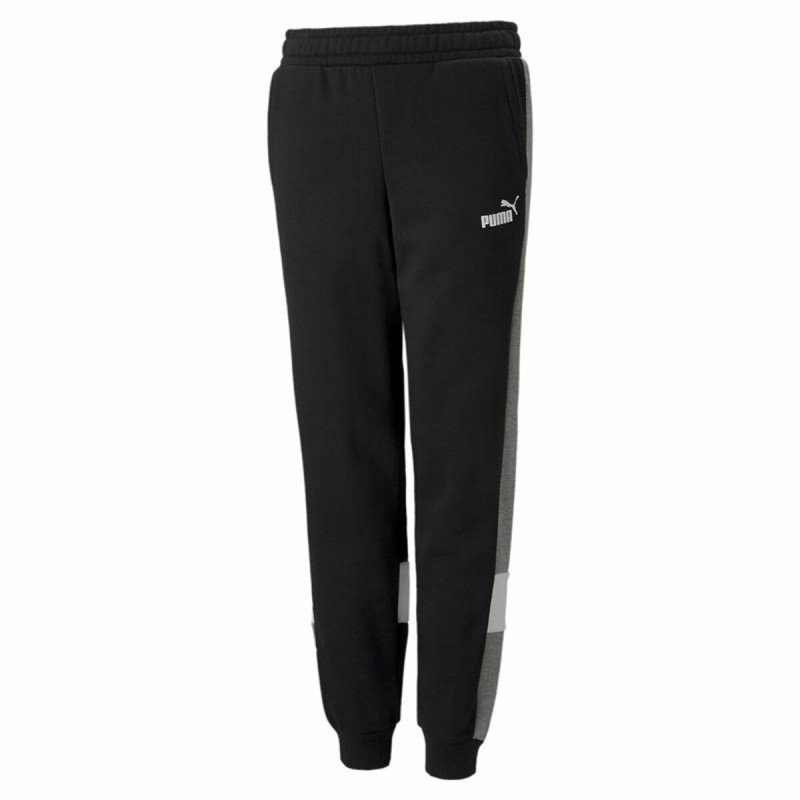 Calças de Treino Infantis Puma Essentials+ Colorblock Preto Meninos