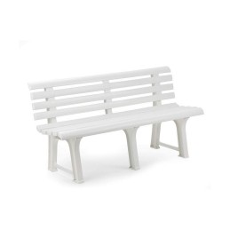 Banco com encosto IPAE Progarden ORCHIDEA Branco Polipropileno (145 x 49 x 74 cm)