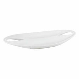 Tabuleiro Inde Etrusca Duplo Porcelana Branco 36,5 x 18 x 4,5 cm (12 Unidades)