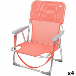 Cadeira de Campismo Acolchoada Aktive Flamingo Coral 44 x 72 x 35 cm (4 Unidades)